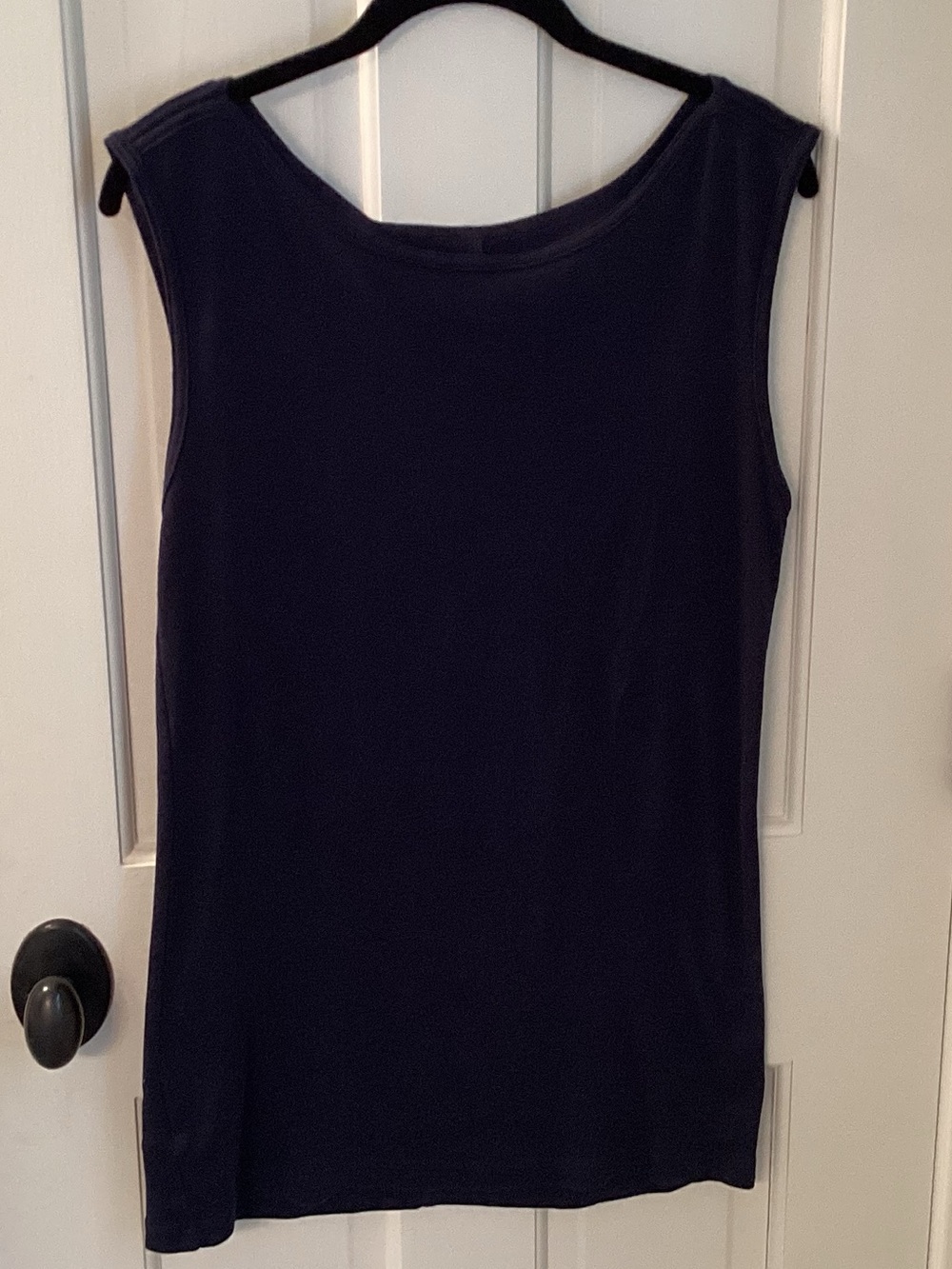 Eddie Bauer dark blue long tank, size M Tall